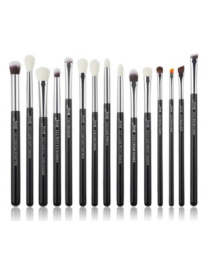 Jessup czarny/srebrny zestaw pędzli do makijażu profesjonalny z naturalne włosy fundacja Powder Eyeshadow pędzel do makijażu Blu