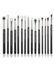 Jessup czarny/srebrny zestaw pędzli do makijażu profesjonalny z naturalne włosy fundacja Powder Eyeshadow pędzel do makijażu Blu