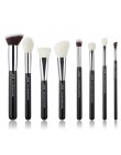 Jessup czarny/srebrny zestaw pędzli do makijażu profesjonalny z naturalne włosy fundacja Powder Eyeshadow pędzel do makijażu Blu