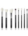 Jessup czarny/srebrny zestaw pędzli do makijażu profesjonalny z naturalne włosy fundacja Powder Eyeshadow pędzel do makijażu Blu