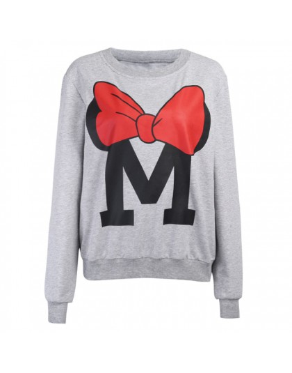 WannaThis jesienno-zimowa z długim rękawem szare bluzy damskie 2019 Mickey list drukuj O-Neck Casual luźne jednolite bluzy z kap