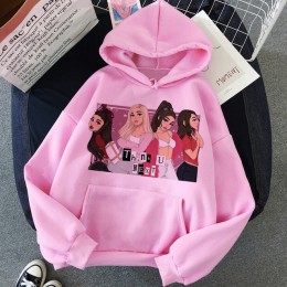 Ariana Grande dziękuję następny Harajuku graficzne bluza z kapturem kobiet 90s ulzzang 7 pierścieni śmieszne bluza nie dzwoń do 