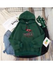 Shellsuning Letter Print damska bluza Harajuku damska bluza z kapturem w stylu oversize Casual miękkie ciepłe proste Streetwear 