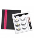 3 zestaw magnesów Mix rzęs magnetyczny płynny Eyeliner i magnetyczne sztuczne rzęsy i pęseta naturalny wodoodporny, długi, trwał