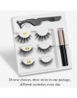 3 zestaw magnesów Mix rzęs magnetyczny płynny Eyeliner i magnetyczne sztuczne rzęsy i pęseta naturalny wodoodporny, długi, trwał
