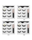 3 zestaw magnesów Mix rzęs magnetyczny płynny Eyeliner i magnetyczne sztuczne rzęsy i pęseta naturalny wodoodporny, długi, trwał