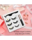 3 zestaw magnesów Mix rzęs magnetyczny płynny Eyeliner i magnetyczne sztuczne rzęsy i pęseta naturalny wodoodporny, długi, trwał