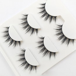 3D-09 naturalny zwężający się czarny terier sztuczne rzęsy moda piłka dym makijaż sztuczne rzęsy krzyż Messy miękkie 3D rzęsy