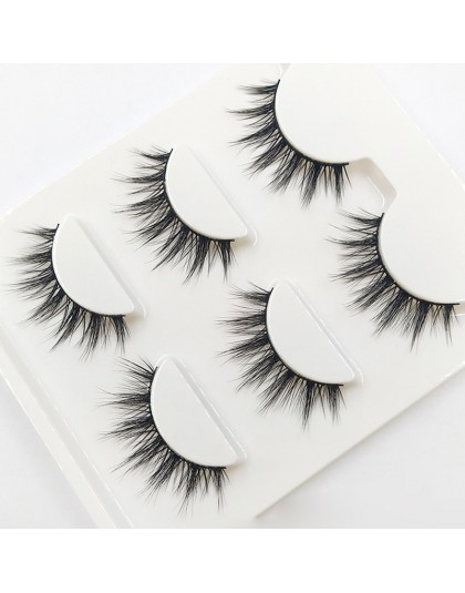 3D-09 naturalny zwężający się czarny terier sztuczne rzęsy moda piłka dym makijaż sztuczne rzęsy krzyż Messy miękkie 3D rzęsy