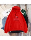 Shellsuning Letter Print damska bluza Harajuku damska bluza z kapturem w stylu oversize Casual miękkie ciepłe proste Streetwear 