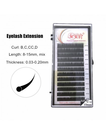 NEWCOME Korea przedłużanie rzęs B C CC D Curl sztuczne rzęsy pojedyncze rzęsy do budowy jedwabiu sztuczne rzęsy 0.03-0.20mm