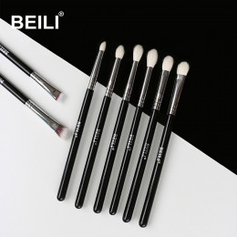 BEILI 8 sztuk klasyczne czarne Pro pędzle do makijażu kozy włosy syntetyczne cień do oczu brwi mieszanie smoky zestaw pędzli do 