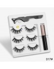 3 zestaw magnesów Mix rzęs magnetyczny płynny Eyeliner i magnetyczne sztuczne rzęsy i pęseta naturalny wodoodporny, długi, trwał