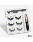 3 zestaw magnesów Mix rzęs magnetyczny płynny Eyeliner i magnetyczne sztuczne rzęsy i pęseta naturalny wodoodporny, długi, trwał