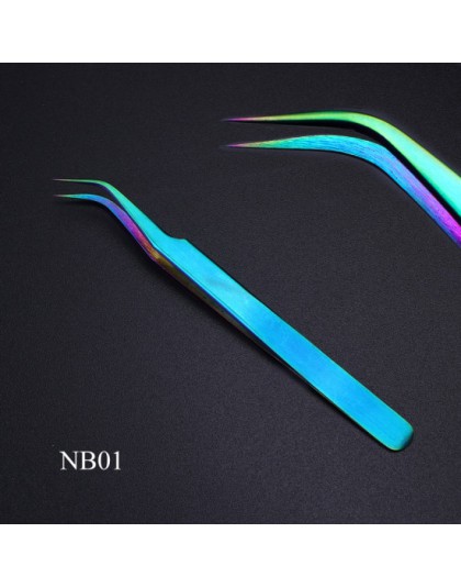 Pęseta ze stali nierdzewnej objętość przedłużanie rzęs pęseta do brwi podkręcone proste paznokci Clipper szczypce narzędzia do m