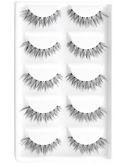 CLOTHOBEAUTY 5 par sztuczne rzęsy, sztuczne rzęsy ręcznie naturalne miękkie z niewidocznym paskiem, długi gruby makijaż wielokro