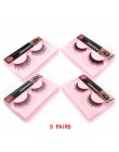 SHIDISHANGPIN 5 par rzęsy 3d rzęsy z norek naturalne długie 1 box rzęsy z norek 1cm-1.5cm 3d sztuczne rzęsy pełny pasek rzęsy