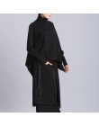 [EAM] luźny krój czarny asymetryczna bluza oversize nowy golf z długim rękawem kobiety Big Size moda fala wiosna 2020 OA869