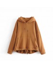 Bluzy z kapturem damskie bawełniane, w stylu harajuku bluzy z kapturem jednolity patchworkowe kieszenie regularne bluza oversize