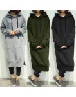 Damskie luźne długie bluzy jesień solidna kolorowa bluza z kapturem bluza z kapturem