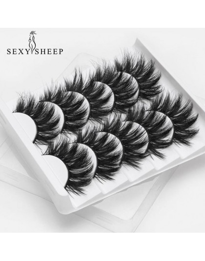 SEXYSHEEP 5Pairs 3D Mink sztuczne rzęsy naturalne/grube długie rzęsy Wispy makijaż uroda przedłużanie rzęs narzędzia