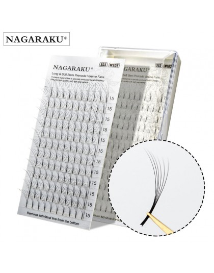 NAGARAKU rzęsy mink makijaż 12 linii 3D-6D Premade fani rosyjska objętość rzęs czarny Faux Mink Premium aplikacja rzęs