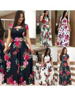 Elegancka wiosenna jesień kobiety sukienka 2019 Casual Bohmia kwiat drukuj Maxi sukienki moda Hollow Out tunika Vestidos sukienk