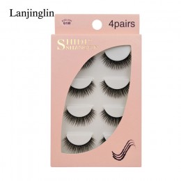 LANJINGLIN 4 pairs rzęsy z norek sztuczne rzęsy mink 3d sztuczne rzęsy rozszerzenie makijaż cilios naturalne długie okrucieństwo