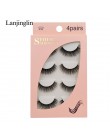 LANJINGLIN 4 pairs rzęsy z norek sztuczne rzęsy mink 3d sztuczne rzęsy rozszerzenie makijaż cilios naturalne długie okrucieństwo