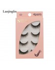 LANJINGLIN 4 pairs rzęsy z norek sztuczne rzęsy mink 3d sztuczne rzęsy rozszerzenie makijaż cilios naturalne długie okrucieństwo