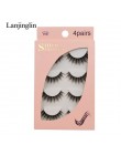 LANJINGLIN 4 pairs rzęsy z norek sztuczne rzęsy mink 3d sztuczne rzęsy rozszerzenie makijaż cilios naturalne długie okrucieństwo