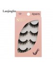 LANJINGLIN 4 pairs rzęsy z norek sztuczne rzęsy mink 3d sztuczne rzęsy rozszerzenie makijaż cilios naturalne długie okrucieństwo
