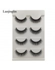 LANJINGLIN 4 pairs rzęsy z norek sztuczne rzęsy mink 3d sztuczne rzęsy rozszerzenie makijaż cilios naturalne długie okrucieństwo