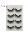 LANJINGLIN 4 pairs rzęsy z norek sztuczne rzęsy mink 3d sztuczne rzęsy rozszerzenie makijaż cilios naturalne długie okrucieństwo