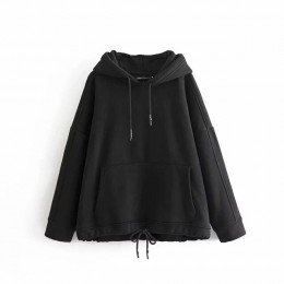 Bluzy z kapturem damskie bawełniane, w stylu harajuku bluzy z kapturem jednolity patchworkowe kieszenie regularne bluza oversize