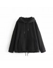 Bluzy z kapturem damskie bawełniane, w stylu harajuku bluzy z kapturem jednolity patchworkowe kieszenie regularne bluza oversize
