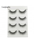 LANJINGLIN 4 pairs rzęsy z norek sztuczne rzęsy mink 3d sztuczne rzęsy rozszerzenie makijaż cilios naturalne długie okrucieństwo