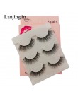 LANJINGLIN 4 pairs rzęsy z norek sztuczne rzęsy mink 3d sztuczne rzęsy rozszerzenie makijaż cilios naturalne długie okrucieństwo