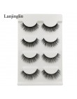 LANJINGLIN 4 pairs rzęsy z norek sztuczne rzęsy mink 3d sztuczne rzęsy rozszerzenie makijaż cilios naturalne długie okrucieństwo