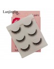 LANJINGLIN 4 pairs rzęsy z norek sztuczne rzęsy mink 3d sztuczne rzęsy rozszerzenie makijaż cilios naturalne długie okrucieństwo