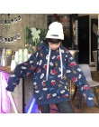 2018 nowy zimowy koreański styl preppy dinozaur nadruk kreskówkowy śliczne duże podwórko wypoczynek kreskówka luźne swetry bluza