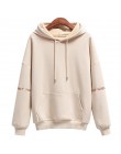 Moda damska sztruksowe bluzy damskie solidne kolorowe hafty topy z kapturem dres bluza z długim rękawem odzież sportowa płaszcz