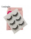 LANJINGLIN 4 pairs rzęsy z norek sztuczne rzęsy mink 3d sztuczne rzęsy rozszerzenie makijaż cilios naturalne długie okrucieństwo