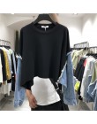 [EWQ] 2020 wiosna lato nowy wzór okrągły kołnierz z długim rękawem Denim patchworkowe swetry Streetwear bluza kobiety AH61206