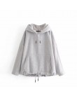Bluzy z kapturem damskie bawełniane, w stylu harajuku bluzy z kapturem jednolity patchworkowe kieszenie regularne bluza oversize
