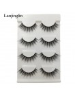 LANJINGLIN 4 pairs rzęsy z norek sztuczne rzęsy mink 3d sztuczne rzęsy rozszerzenie makijaż cilios naturalne długie okrucieństwo