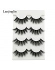 LANJINGLIN 4 pairs rzęsy z norek sztuczne rzęsy mink 3d sztuczne rzęsy rozszerzenie makijaż cilios naturalne długie okrucieństwo