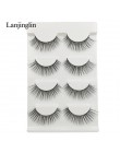 LANJINGLIN 4 pairs rzęsy z norek sztuczne rzęsy mink 3d sztuczne rzęsy rozszerzenie makijaż cilios naturalne długie okrucieństwo