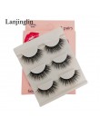 LANJINGLIN 4 pairs rzęsy z norek sztuczne rzęsy mink 3d sztuczne rzęsy rozszerzenie makijaż cilios naturalne długie okrucieństwo