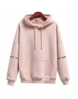 Moda damska sztruksowe bluzy damskie solidne kolorowe hafty topy z kapturem dres bluza z długim rękawem odzież sportowa płaszcz